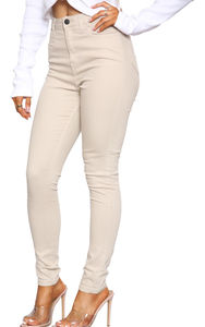 Jeans de Pierna Recta para Mujer, Cintura Alta, Ajustados, Casuales, Transpirables, 100% Algodón, Alta Calidad, Venta al Por Mayor, OEM - Product Image 4