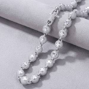 สร้อยคอฮิปฮอปแบบ Cuban Link ประดับเพชร VVS Moissanite รูปทรงกลม เงินแท้ 925 สำหรับผู้ชาย มีจำหน่ายแล้ว - Product Image 1