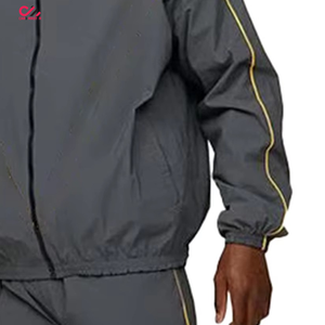 Veste coupe-vent unie personnalisée, imperméable, unisexe, et pantalon coupe-vent respirant, ensemble coupe-vent. - Product Image 6