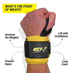 Accesorios de Fitness, Muñequeras Deportivas, Cómodas y Sostenibles, Diseño con Presilla para el Pulgar, Muñequeras para Levantamiento de Pesas, Precio al por Mayor - Product Image 1