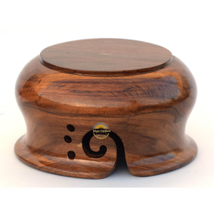 Cuenco de Hilo de Madera Estilo Antiguo, de Teca Pulida Jali, con Decoración Tallada Ovalada, Soporte para Regalos, Hogar, Cocina, Animal, de AYAANS - Product Image 4