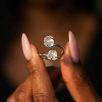 Bague en argent sterling 925 de qualité supérieure avec double pierre précieuse naturelle, pour un usage quotidien, vente en gros de bijoux fins