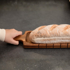 Tabla de Cortar de Madera de Acacia Ecológica con Bandeja Recolectora de Migas y Tabla para Servir Baguettes, Accesorios de Cocina - Product Image 5