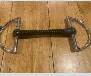 Goma negra de alta calidad, giro lento, Boca de enlace francés, Dee de acero inoxidable con bisagras anchas de equitación occidental para caballo ecuestre - Product Image 2