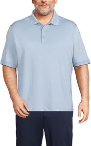 Polo de Manga Corta Azul Claro para Hombre, Corte Regular, Algodón Piqué, Estilo Casual con Botones, Color Sólido, Transpirable, Tejido de Punto - Product Image 5