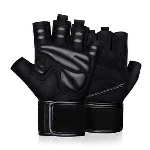 Gymnastic Half Finger Weightlifting <b>Gloves</b> Cycling Leather Breathable Non-Slip Adjustable Wrist Strap - Product Image 3