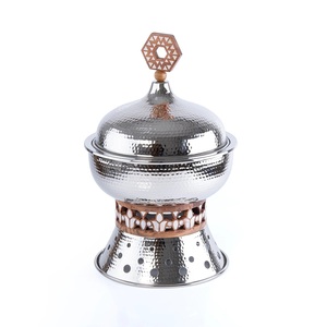 Hammered Stainless Steel Dome Hotpot Casserole with Decorative Stand Buffet Food Warmer for Hotel Catering Restaurant - Product Image 4
