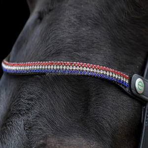 Bandeau de tête de cheval en cuir de cheval orné de cristaux, équipement de course équestre de qualité supérieure, fabricant et grossiste - Product Image 6