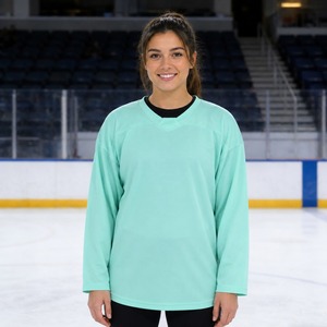 Women's Blank Hockey Jersey-100% Polyester 160g Quick Dry Anti-Bacterial Eco-Friendly OEM Service - Product Image 1