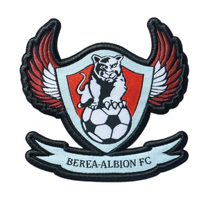 Berea Albion FC Shield Crest On Die Cut Woven Patches and Woven Badges Patches <b>Jacket</b> Custom Label With Winged Panther Logo - Product Image 1