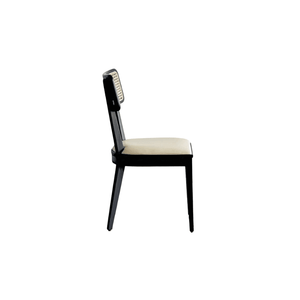 Modern faro wooden <b>dining</b> Fabric and rattan <b>chair</b> <b>Dining</b> room <b>chair</b> Living area <b>chair</b> Comfortable wooden seating - Product Image 5