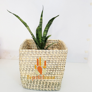 Jardinera cuadrada de hierba Munj natural, personalizable en capacidad y peso, para jardín, hogar y uso en múltiples superficies. - Product Image 3