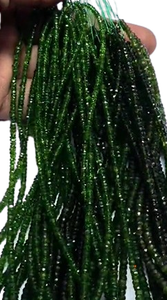 Perles facettées en diopside vert chromé 100 % naturel, 3 mm-5,5 mm, pour la fabrication de colliers, fournisseur en gros - Product Image 2