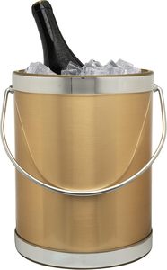 Handmade Metallic Deco Collection Double Walled Insulated Ice <b>Bucket</b> with Ice Tongs Premium USA Craftsmanship Barware - Product Image 5