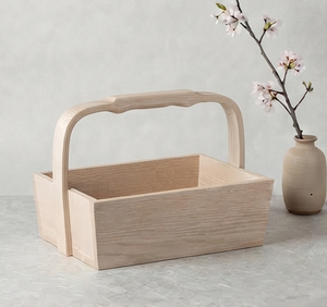 Organizador Multiusos, Cesta de Madera Hecha a Mano en India para Cocina, Madera Natural Color Blanco, Suministrado por India - Product Image 3