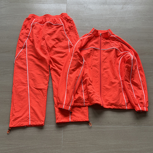 OEM Factory Embroidery Logo Lightweight Workout Clothing Ovrsized <b>Tracksuit</b> Nylon Windbreaker Set - Product Image 1