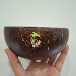 Vente en gros d'autocollants 3D écologiques Bol à noix de coco Coquille naturelle polie Smoothie Snack Décoration intérieure pour les vacances d'été - Product Image 2