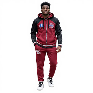 Ensemble de survêtement pour homme, vêtements d'hiver, tissu respirant et doux, veste à capuche zippée intégrale et pantalon, décontracté, élégant, durable - Product Image 1