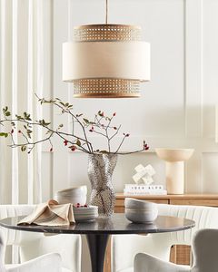 โคมไฟหวายธรรมชาติแบบทันสมัยสำหรับตกแต่งบ้านขายดีพร้อมที่คลุมและกรอบโคมไฟฟางสำหรับติดตั้งบนเพดานสำหรับห้องนั่งเล่น - Product Image 3