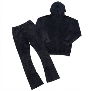 Nuevo Conjunto Deportivo con Capucha para Hombre, Color Negro Personalizado, Pantalón con Cordón y Bolsillos Laterales, Estilo Casual para Otoño - Product Image 2