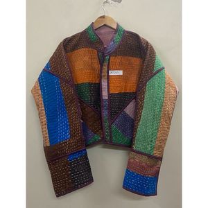 Soft Comfortable Breathable Eco-Friendly Cotton Vintage Winter Wear <b>for</b> <b>Women</b> Girls Kantha Stitch Embroidery <b>Jacket</b> - Product Image 3