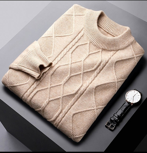 Suéter de punto para hombre, cuello redondo, adelgazante, informal, de alta calidad, manga larga, OEM - Product Image 4
