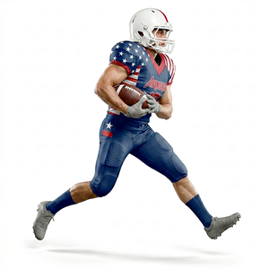 American Flag Printed Football Uniform Premium Quality Moisture Wicking V Shaped Neck Jersey with Protective Pads at Wholesale - Product Image 1