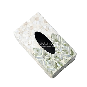 Caja de pañuelos de mosaico, portapañuelos rectangular con incrustaciones de nácar para hoteles, spas y decoración del hogar - Product Image 1