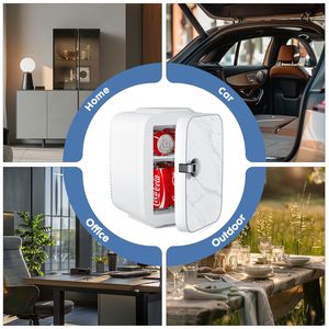 Mini 4L/6 può portatile piccolo frigo compatto dispositivo di raffreddamento per la cura della pelle cibo e bevande camera da letto dormitorio ufficio bianco - Product Image 2