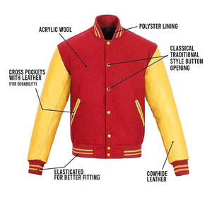 OEM Manufacturer High Quality Unisex Custom Designs Reversible Eco-Friendly 100% Cotton <b>Heated</b> Winter Varsity <b>Jacket</b> College - Product Image 4