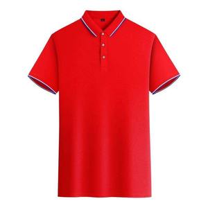 Polo en piqué bleu à manches courtes pour homme, coupe classique, décontracté, en coton tricoté, couleur unie, avec boutons, respirant - Product Image 3