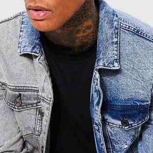 Men's <b>Denim</b> <b>Jacket</b> Autumn and Winter Wash Cotton Fashion Pile Thickened Turndown Collar Men - Product Image 5