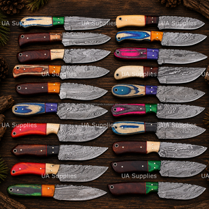 Couteau de chasse professionnel haut de gamme en acier Damas, manche en bois OEM, lame fixe à pointe clip, épaisseur 0,5 mm, qualité industrielle, 8 pouces - Product Image 6