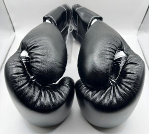 Moisture Wicking Wholesale Price Winning <b>Black</b> Boxing Gloves Lace up Quality Genuine Leather Custom Made By Rockrush Industry - Product Image 2