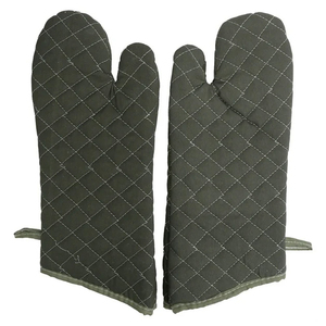 Custom Eco-Friendly Linen <b>Oven</b> Mitts Heat Resistant BBQ Kitchen <b>Gloves</b> Sublimation Style Logo Printed Cotton for Cooking Baking - Product Image 3