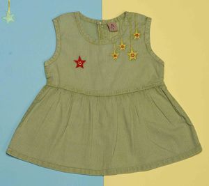 Chemise personnalisée pour bébé fille, 100% coton biologique, tissu tricoté, imprimé, broderie, col montant, chemisier d'été pour enfants - Product Image 3