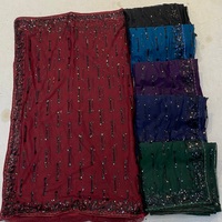 Conjunto de Blusa y Sari de Diseñador, Listo para Usar, Completamente Cosido, de Seda Importada, para Mujer, Estilo Indio/Pakistaní, para Fiestas, con Bordado Intenso