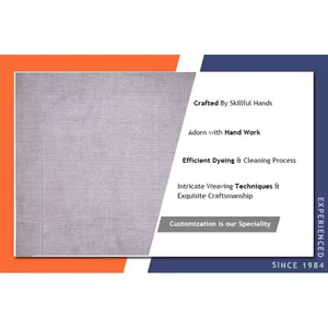 Conjuntos de alfombras grandes bordadas a mano de lana de La India, alfombras de Material de lana gris para puerta y baño, venta de compra a granel - Product Image 6