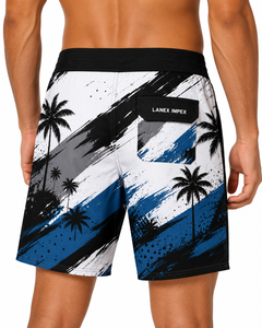 Shorts de Playa Personalizados para Hombre con Estampado de Palmeras Tropicales, Secado Rápido, para Surf, Natación y Deportes Acuáticos - Product Image 4