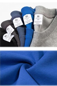 Sweat-shirt à col rond pour homme, 100% coton biologique, tricoté, coupe classique, couleur unie, pull décontracté, écologique, hiver - Product Image 3