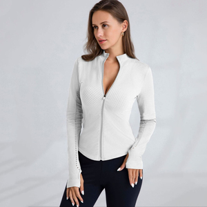 Veste de course sans couture à manches longues pour femme – Confortable, compressive, respirante, légère et unie pour le sport et le fitness - Product Image 3