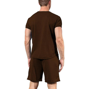 Conjunto Casual de 2 Piezas para Hombre, Fabricante de Pantalones Cortos Cargo de Algodón y Camiseta, OEM, ODM, Logotipo Personalizado, Venta al Por Mayor - Product Image 3