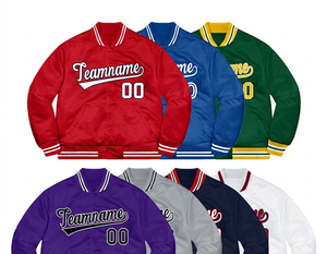 Blouson universitaire vintage brodé personnalisé avec logo OEM, style streetwear décontracté, à bouton unique, avec patchwork et fourrure, idéal pour l'hiver - Product Image 2