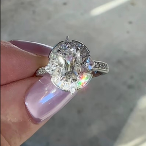 Moissanite 2CT <b>Emerald</b> Cut Unique Design <b>Ring</b> For Women's original 925 <b>Silver</b> Wedding Promise Gift Jewelry For Lovers - Product Image 1