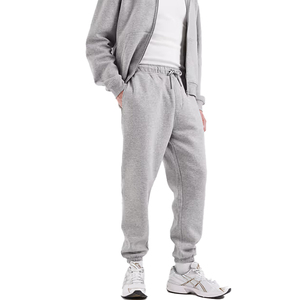 Conjunto Deportivo con Capucha para Hombre, Color Gris, Algodón, Estilo Casual, Color Sólido, con Bolsillos Laterales, Corte Regular, Ropa de Invierno - Product Image 2