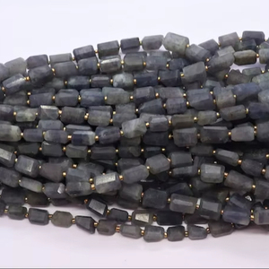 AAA Natural Iolite Faceted Nuggets Shape Gemstone <b>Beads</b> 8x11 MM <b>Blue</b> Iolite Nuggets 16 Inch Iolite Tumble <b>Beads</b> For Jewelry - Product Image 1