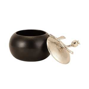 Bol rond en métal fait main, magnifiquement conçu, avec couvercle en or en forme de grenade, design glamour, idéal pour offrir en cadeau - Product Image 2