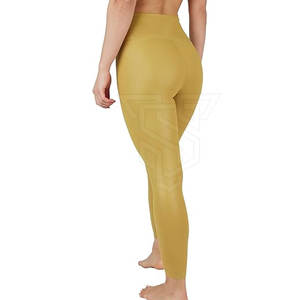 Leggings de yoga en cuir pour femmes, taille mi-haute, décontractés, sur mesure, 2025, fermeture élastique à la taille, motif uni, vente en gros - Product Image 2
