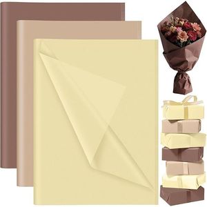 60 fogli di carta velina marrone in blocco per confezioni regalo di compleanno e matrimonio, decorazioni per feste e imballaggi - Product Image 1