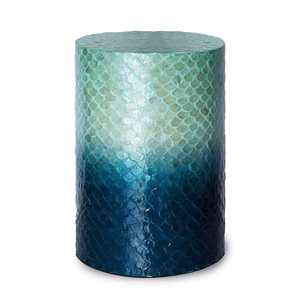 Ombre Mermaid Scale Design Shell Inlaid Stools Mother of Pearl Natural Shell <b>Mosaic</b> Nightstand For Home Interior Styling - Product Image 2